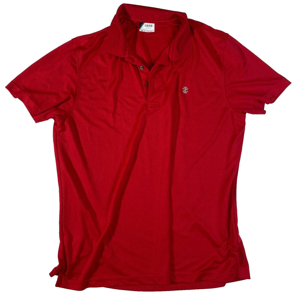 Izod Golf Red Checkered Squares XL‎ Golf Shirt